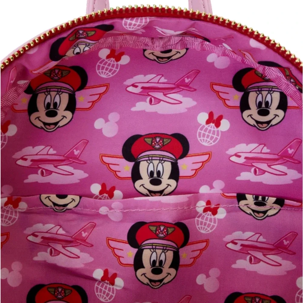 Loungefly X LE C2E2 Disney Pilot Minnie Mouse Cosplay Mini Backpack & Wallet NWT